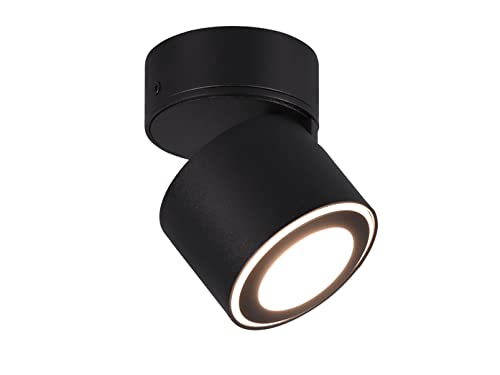 Trio Leuchten Taurus 652910132 LED Recessed Ceiling Light and Surface-Mounted Light Metal Black Matt Includes 3.5 Watt + 1.5 Watt LED