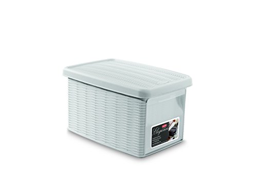 "Stefanplast ""Elegance Storage Box with Lid, White, 19 x 29 x 16 cm"