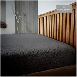 GC GAVENO CAVAILIA Premium Quality Teddy Plain Fitted, Luxury Easy Care Soft Linen Thermal Warm Fleece Bed Sheet, Kingsize, Charcoal, Polyester, King