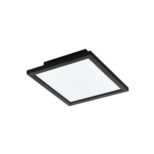 Eglo Connect.z Smart Home LED Ceiling Light Panel Salobrena-Z, 12 inches, Zigbee Lighting, app and Voice Control, White tunable Lights (Warm - Cool White), dimmable, Black