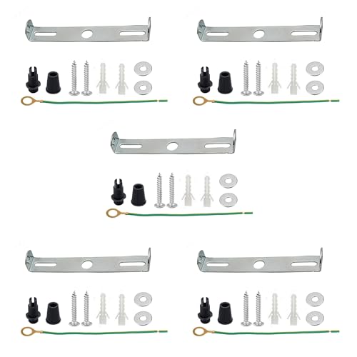 LEDSONE 5 Pack Lighting Fixture Ceiling Plate Bracket 95mm Pendant Light Fitting Ceiling Lamp Cover Rose Plate Bracket with Accessories for Chandelier Lighting Home Office