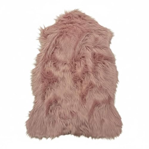 Kampala Hill Luxury Faux Rabbit Fur Rug With Suede Backing Area Rug Plush Soft Accent Rug Blush Pink 60x90cm