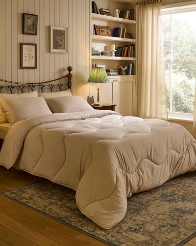 Night Lark Coverless Duvet 10.5 Tog Plain Dye - Natural Oat, King Size