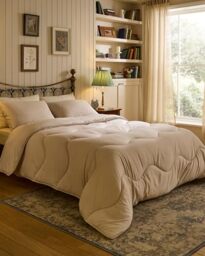 Night Lark Coverless Duvet 10.5 Tog Plain Dye - Natural Oat, King Size