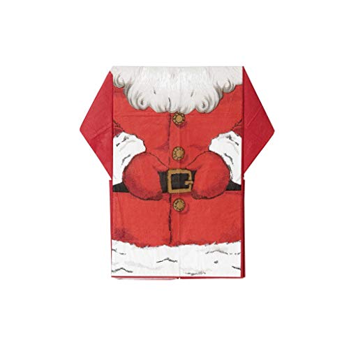 Talking Tables BC-SANTA-JMPNAPKIN Christmas Decorations Xmas Party Decorations Tableware Botanical Santa Jumper Shaped Napkins Pack Of 8,Multicolour,33cm