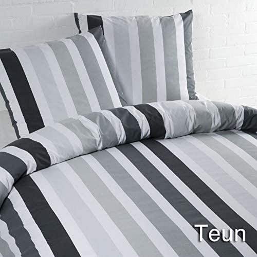 daydream Teun Duvet Cover Grey, Cotton, 240 x 200/220 cm