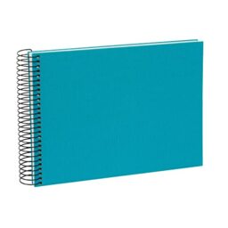 goldbuch Bella Vista Spiral Album, Memory Album, Linen with Spiral Bound, Photo Album with 40 White Pages, Photo Book, Photo Album, Turquoise, Approx. 24 x 17 x 2.8 cm