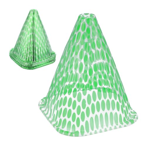 Relaxdays 32x Plant Cover, Snail and Frost Protection, 22 x 19 x 19 cm, Greenhouse Propagation Cones, Green/Transparent