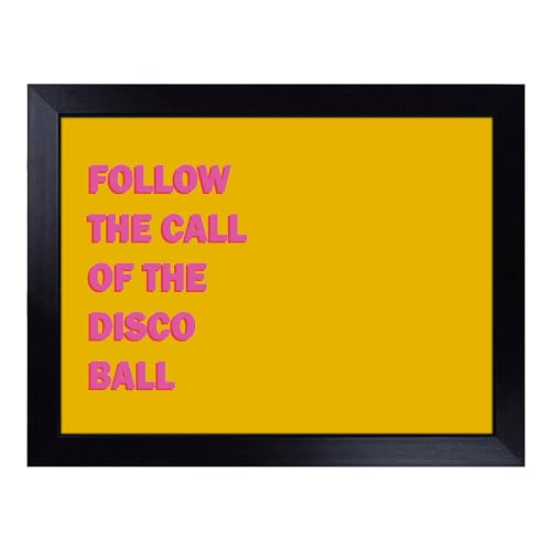 Lap Tray with Bean Bag Cushion, Follow The Call Of The Disco Ball - Handmade in the UK, Raised Wooden Edge, Padded Cushion, Heat-Resistant Wipe-Clean Surface, for Meals, Laptops and Crafts