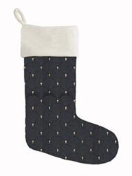 Soleil d'ocre 000283 Christmas Stocking, Cotton, Grey, 35 x 45 cm