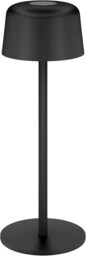 goobay Wireless LED Table Lamp 25 cm, 3 Brightness Levels, Touch Control, 150 lm, 3000 K, Warm White, Battery Life up to 12 Hours, IP44, Metal housing, incl. USB-C Charging Cable – Black, 77675