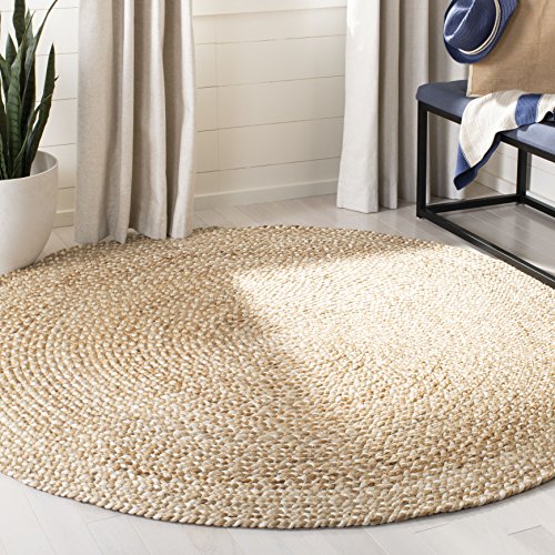 Safavieh Natural Fiber Rug for Living Room, Dining Room, Bedroom - Natural Fiber Collection, Short Pile, in Natural, 122 X 122 cm