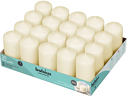 Bolsius Candle Base for Decoration, Wax, Ivory, Single Wax Size: Height 10 cm, Diameter 4.8 cm, 20 Pieces