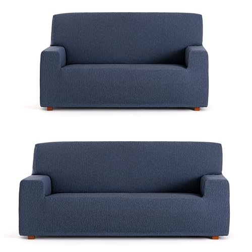 ECOMMERC3 - Universal and Versatile Duo 3+2 Sofa Cover ??? Blue Sofa Protector Easy to Install for Back, Seat and Arms