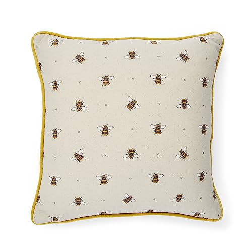 Cooksmart 45 x 45cm Cushions With Covers - British Designed Cushions Covers With Inserts Included - Cushion Perfect For Kitchens or Living Spaces - Bumble Bees