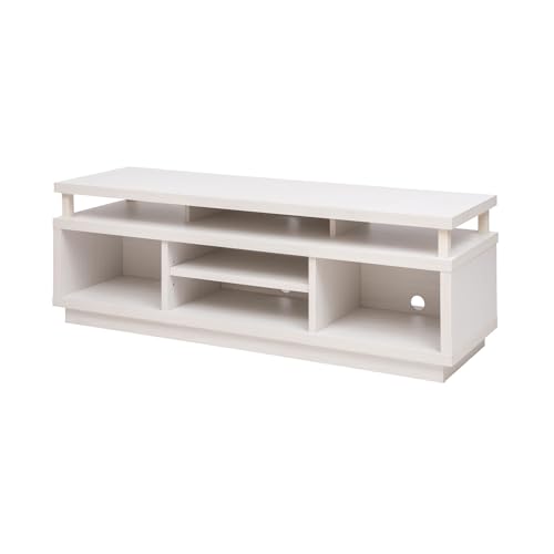 Iris Ohyama, TV Stand, Television support for screens up to 55 inches, 5 Shelves, Cable outlets, Contemporary, Bedroom, Living room - TV Cabinet Middle OTS-125M - White Oak