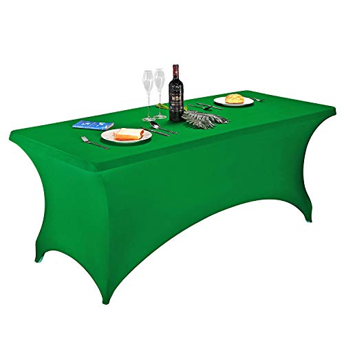 LZY Spandex Fitted Stretch Table Cover for 6 ft or 4ft or 8ft Folding Table, Rectangular Cocktail Tablecloth, Perfect for Party or Banquet