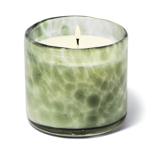 Paddywax Luxury Candles in Hand-Crafted Artisan Blown Glass Scented Luxe Candle, 226 Grams, Tabac & Pine