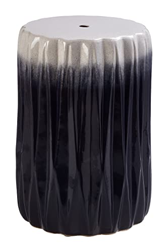 Premier Housewares Subtle Stool Ceramic/Fluted Pattern Design Ceramic / w31 x d31 x h44cm