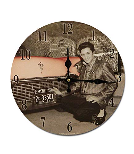 "Midsouth Products Elvis Presley Clock - Elvis in Front of Car 11.75"" Diameter"