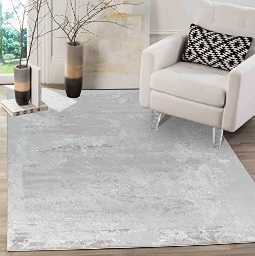 Serdim Rugs Serenity Modern Abstract Sprayed Grunge Textured Contemporary Area Rugs, Stone, Rectangle 80 x 150cm