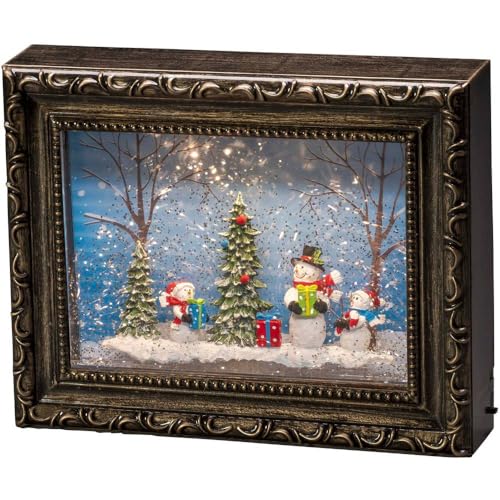 Konstsmide LED Snow Globe Snowman Family Scene/Water Filled/Christmas Decorations Indoor Battery Lights/Timer/Battery Operated: 4xAA 1.5V (excl.)