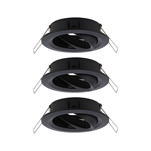 Paulmann 92487 Choose recessed luminaire spot swivelling max. 3x10 watt recessed Ceiling Spotlight Black matt recessed lamp Aluminium