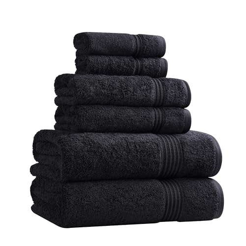 Superior Towel, Cotton, Black, 6PC Set