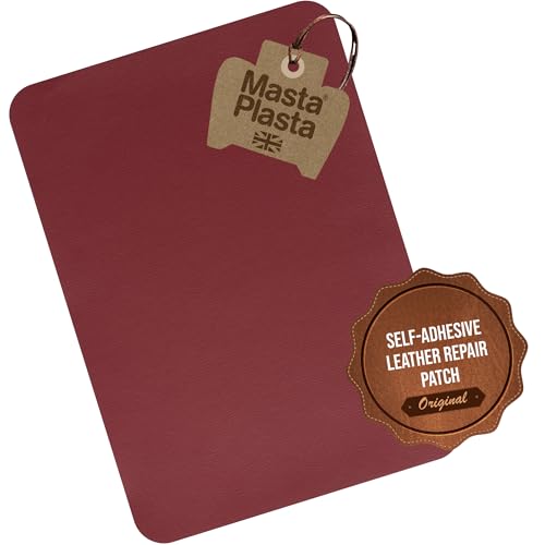 MastaPlasta Original Easy All-in-One Leather Repair Kit. Leather Patches for Sofas Self Adhesive - Red 28cm x 20cm (11in x 8in) – Upholstery Leather Repair Patch for Car Seats, Chairs, DIY, Craft