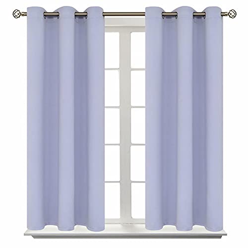 BGment Room Darkening Curtains 114 cm Long - Grommet Thermal Insulated Curtains for Bedroom, 2 Panels, 96 x 114 cm, Lavender