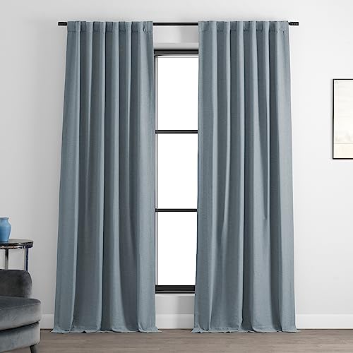 HPD Half Price Drapes Bellino Room Darkening Curtains 108 Inches Long Curtains for Bedroom & Living Room (1 Panel), 50W x 108L, Gulf Blue