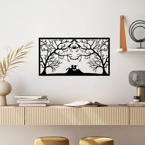 Stylish Black Decorative Metal Wall Accessory, 37 x 70 cm, 100% Metal, 1.5 mm Thickness, Perfect for Modern Home Decor & Unique Wall Art