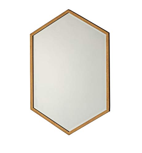 "Barcelona Trading Helston Large Antique Gold Metal Geometric Overmantle Wall Mirror 35.5"" x 23.5"""