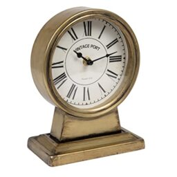 Creative Co-op Mantel Clock, Iron, Gold Finish