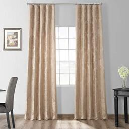 HPD Half Price Drapes Designer Damask Curtains For Room Decorations Faux Silk 50 X 120 (1 Panel), JQCH-20122011-120, Beige & Gold