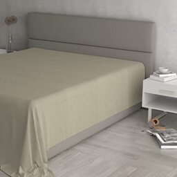 Max Color Top Sheet, 100% Cotton, Plain, Taupe, Maxi Double 270 x 300 cm