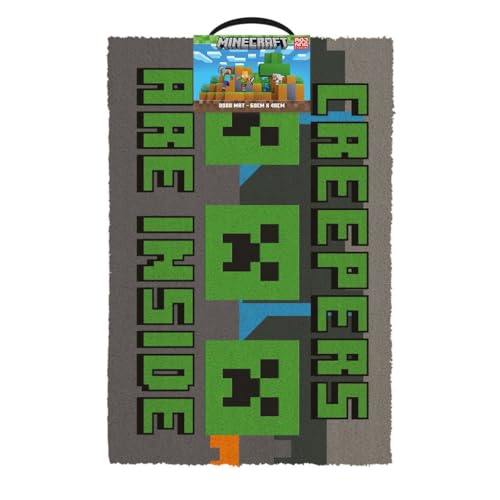 Pyramid International Minecraft (Creepers Need Hugs) Coir Doormat, 40cm x 60cm, 1.3kg, One Size