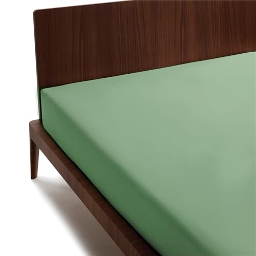 Guzzini Classic – Fitted Sheet 125 x 200 cm, 100% Cotton, OekoTex Certified Fresh and Breathable, 100% Cotton Percal, Double Bed Mattress Cover with 30 cm High Elastic Corner