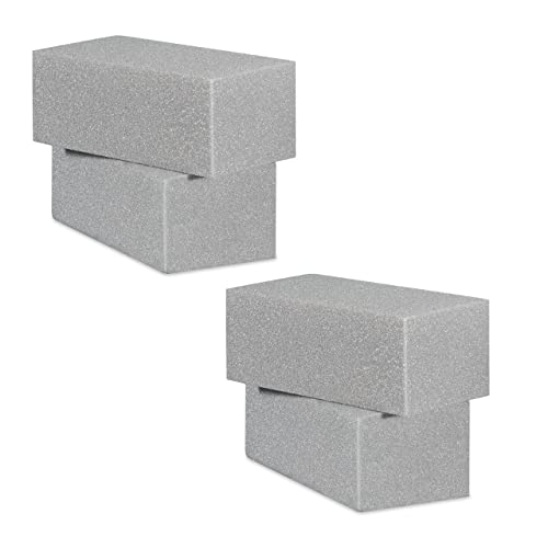 Relaxdays Floral Foam for Flower Arrangements, Pack of 4 Dry Florist Blocks, Artificial Bouquets, 8x22.5x10 cm, Grey