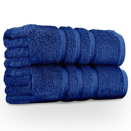 GC GAVENO CAVAILIA Premium Jumbo Bath Sheet 2 Pack - 100% Ring Spun Cotton Towels Bath Sheet - Highly Water Absorbent & Quick Dry Extra Large Bath Sheets - Soft Hotel Quality Bath Towel - Blue