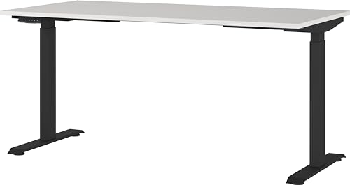 Germania Desk 7909-581, in light grey/black, el. height-adjustable, 180 x 120 x 80 cm (WxHxD)