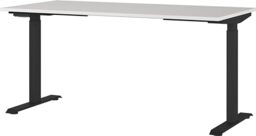 Germania Desk 7909-581, in light grey/black, el. height-adjustable, 180 x 120 x 80 cm (WxHxD)