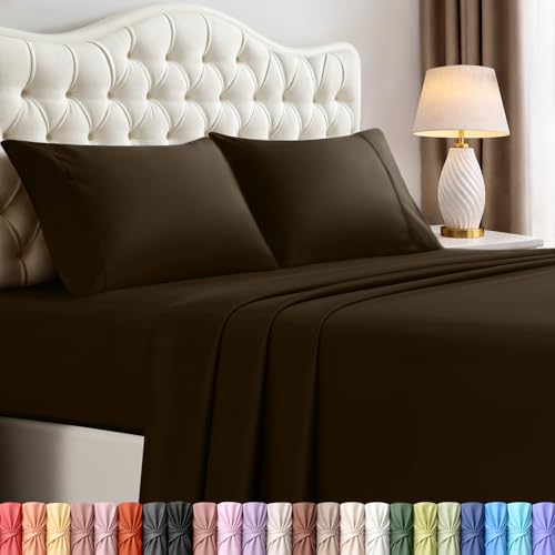 Utopia Bedding Queen Bed Sheets Set - 4 Piece Bedding - Shrinkage and Fade Resistant - Easy Care (Queen, Brown)