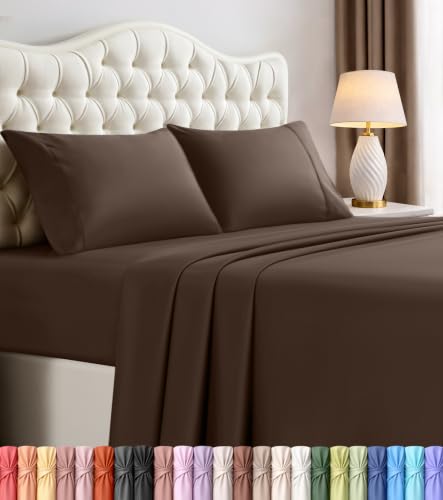 Utopia Bedding Queen Bed Sheets Set - 4 Piece Bedding - Shrinkage and Fade Resistant - Easy Care (Queen, Brown)