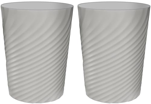 DAJITRE 1.8 Gallon Small Trash Can Wastebasket Recycling Bin Slim Profile for Compact Spaces Bathroom, Office, Bedroom, Kitchen (1.8 Gallon-2pack, Grey)