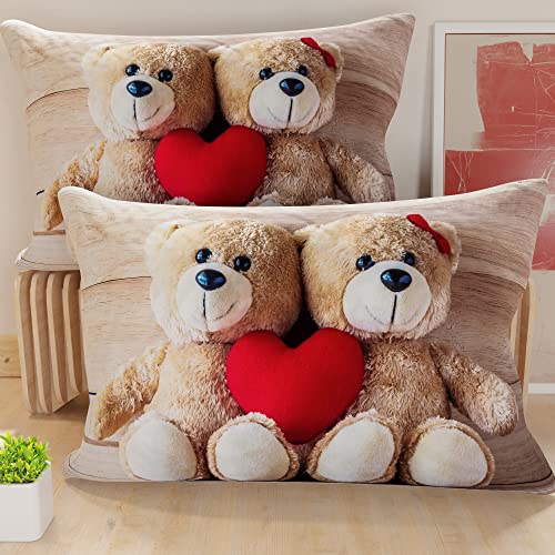 PETTI Artigiani Italiani - Pair of Pillow Cases 40 x 70 cm in Microfibre, Cushions for Bedroom Furniture, Sofa, Living Room, Set of 2 Cushion Covers, Dolcezza Pillowcase, 100% Made in Italy