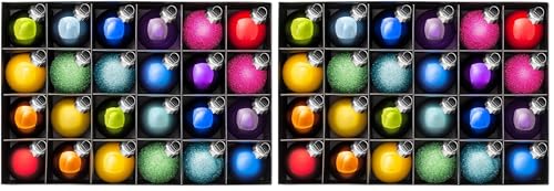 WeRChristmas Glass Baubles, Multi-Coloured, 24-Piece (Pack of 2)