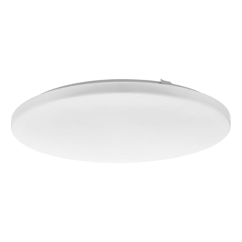 Eglo Connect.z Smart Home LED Ceiling Light Frania-Z, Flush Mount lamp, ZigBee, app and Alexa Voice Control, Warm-Cool White, RGB, dimmable, White Metal and Plastic, Ø 50 cm