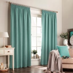 "Furn Harrison Pencil Pleat Curtains (Pair)-Polyester-Marine Blue-168cm x 229cm (66"" x 90"" inches), 168 x 229cm"