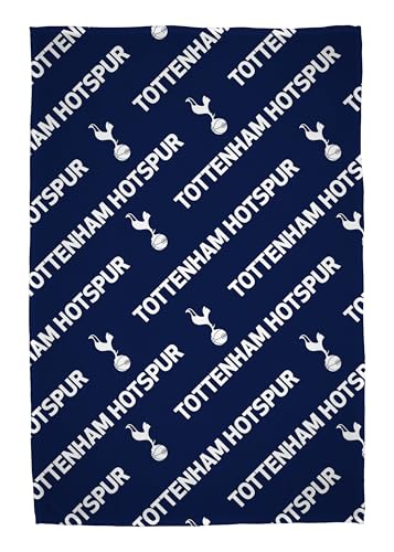 Tottenham Hotspur FC Officially Licensed Fleece Throw Blanket - Super Soft, Football Line Design - Warm Super Soft Feel Blue Throw - Perfect for Home, Bedroom, Sleepovers & Camping